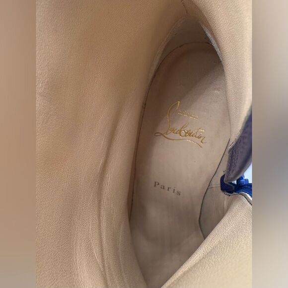 Christian Louboutin Condora Suede Blue 85 mm Stiletto Ankle Booties EU38.5 US8.5 - Picture 11 of 15